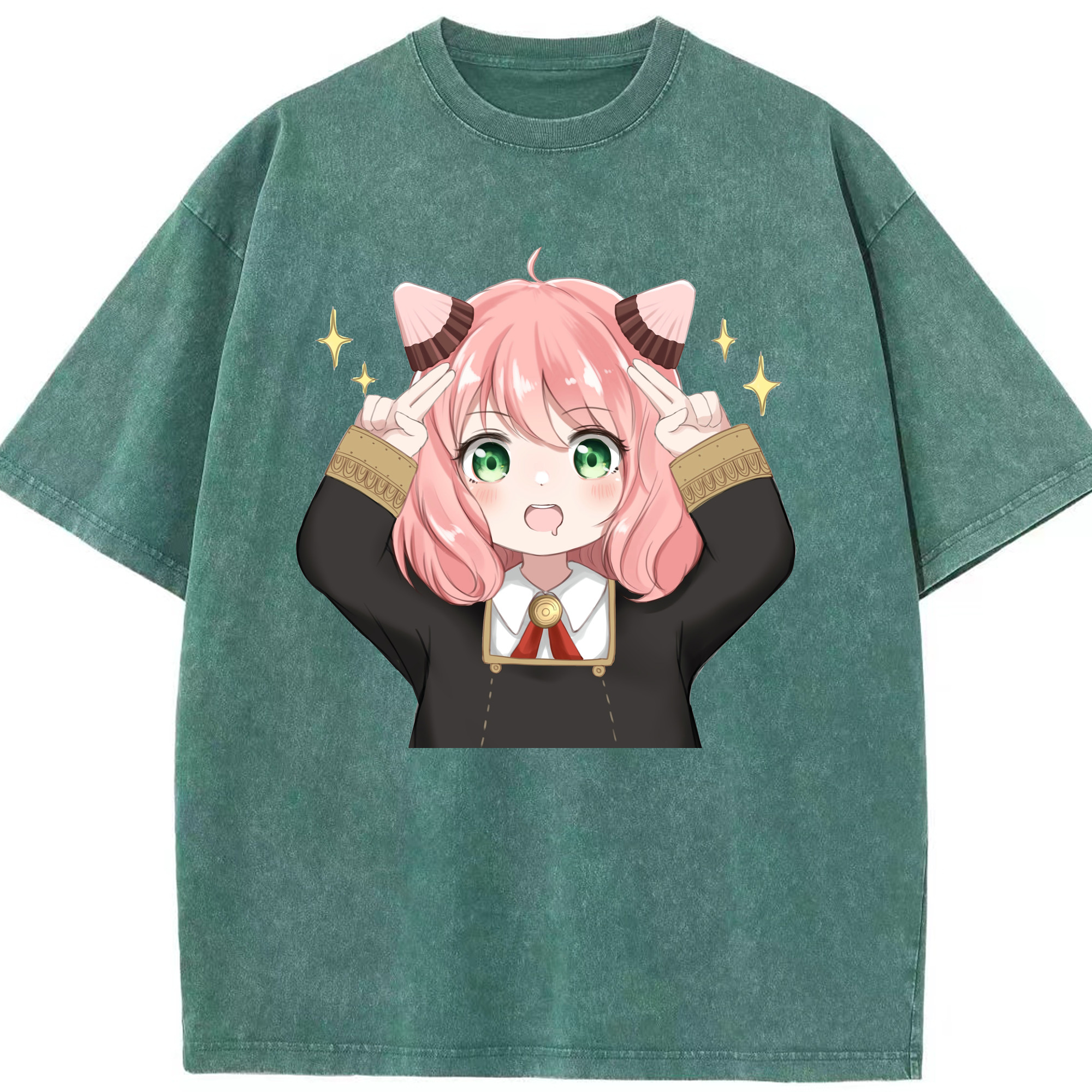 （画像用） SPY×FAMILY间谍家家酒 綿100% ヴィンテージ風 半袖Tシャツ（フロントプリント）